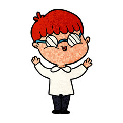 cartoon boy wearing spectacles
