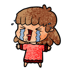 cartoon woman in tears