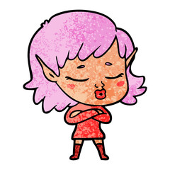 pretty cartoon elf girl