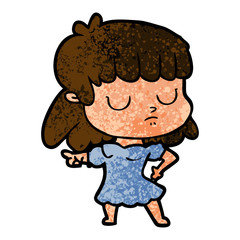 Fototapeta premium cartoon indifferent woman