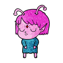 cartoon alien girl