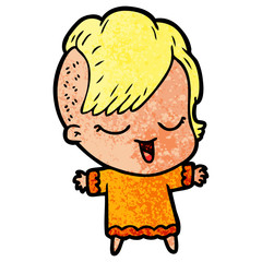 happy cartoon girl