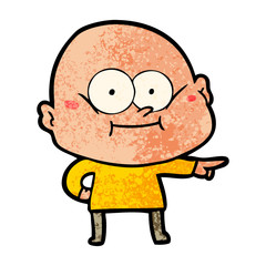 cartoon bald man staring