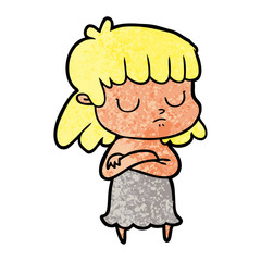 cartoon indifferent woman