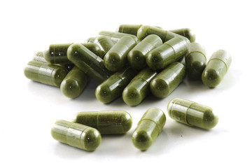 pill herbal isolated on white background