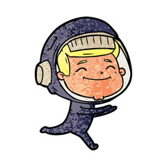 happy cartoon astronaut