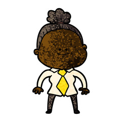 cartoon happy old woman