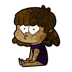 cartoon whistling girl