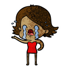 cartoon woman crying
