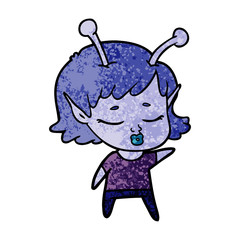 cute alien girl cartoon