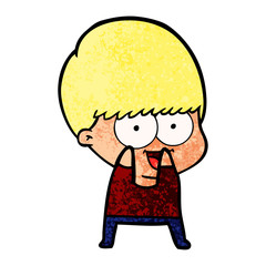 happy cartoon boy