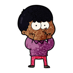 cartoon curious boy