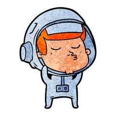 cartoon confident astronaut