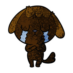 cute cartoon dog crying