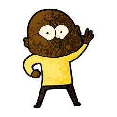 cartoon bald man staring