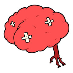 cartoon injured brain