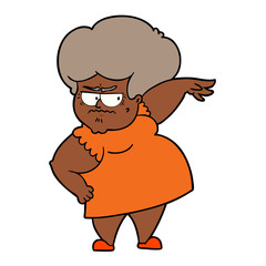 cartoon angry old woman