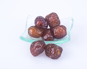 preserved fruits. chinese sugar date preserved fruits on the background