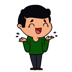 cartoon laughing confused man