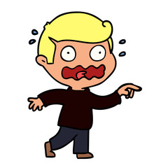 cartoon stressed out pointing