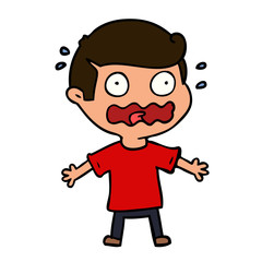 cartoon man totally stressed out