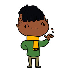 cartoon friendly boy