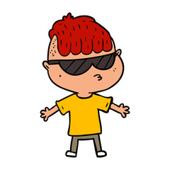 cartoon boy wearing sunglasses