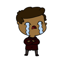 cartoon man crying