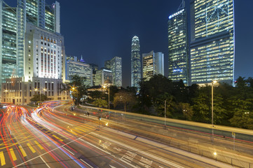 Fototapeta na wymiar Central district of Hong Kong city at night