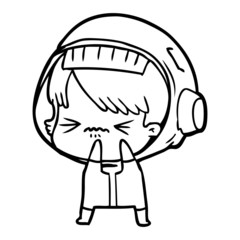 angry cartoon space girl