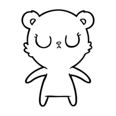 peaceful cartoon bear cub