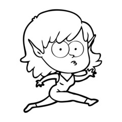 cartoon elf girl running