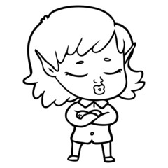 pretty cartoon elf girl