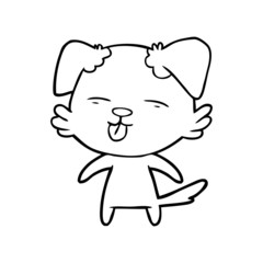 cartoon dog sticking out tongue