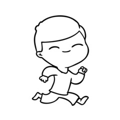 cartoon smiling boy running