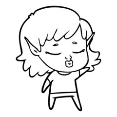 pretty cartoon elf girl