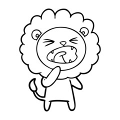 cartoon angry lion