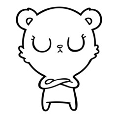 peaceful cartoon bear cub