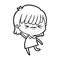 annoyed cartoon girl