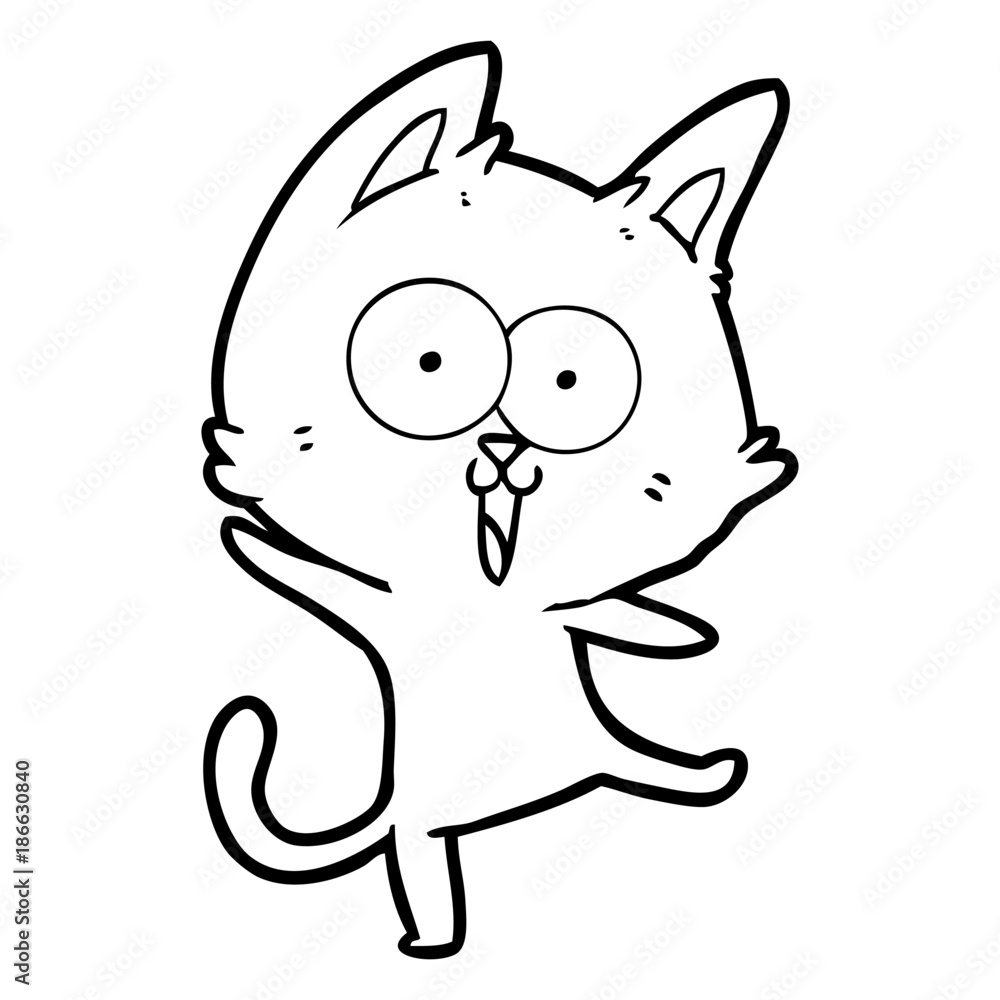 Wall mural funny cartoon cat