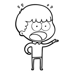 Fototapeta premium cartoon shocked man