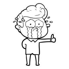 Fototapeta premium cartoon crying man
