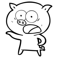 cartoon pig shouting