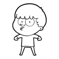 Obraz premium cartoon curious boy