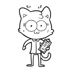 cartoon surprised office worker cat