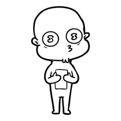 cartoon weird bald spaceman