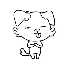 cartoon dog sticking out tongue