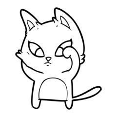 confused cartoon cat