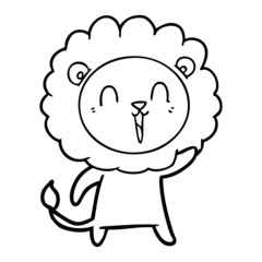laughing lion cartoon