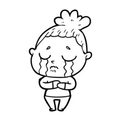 cartoon crying woman